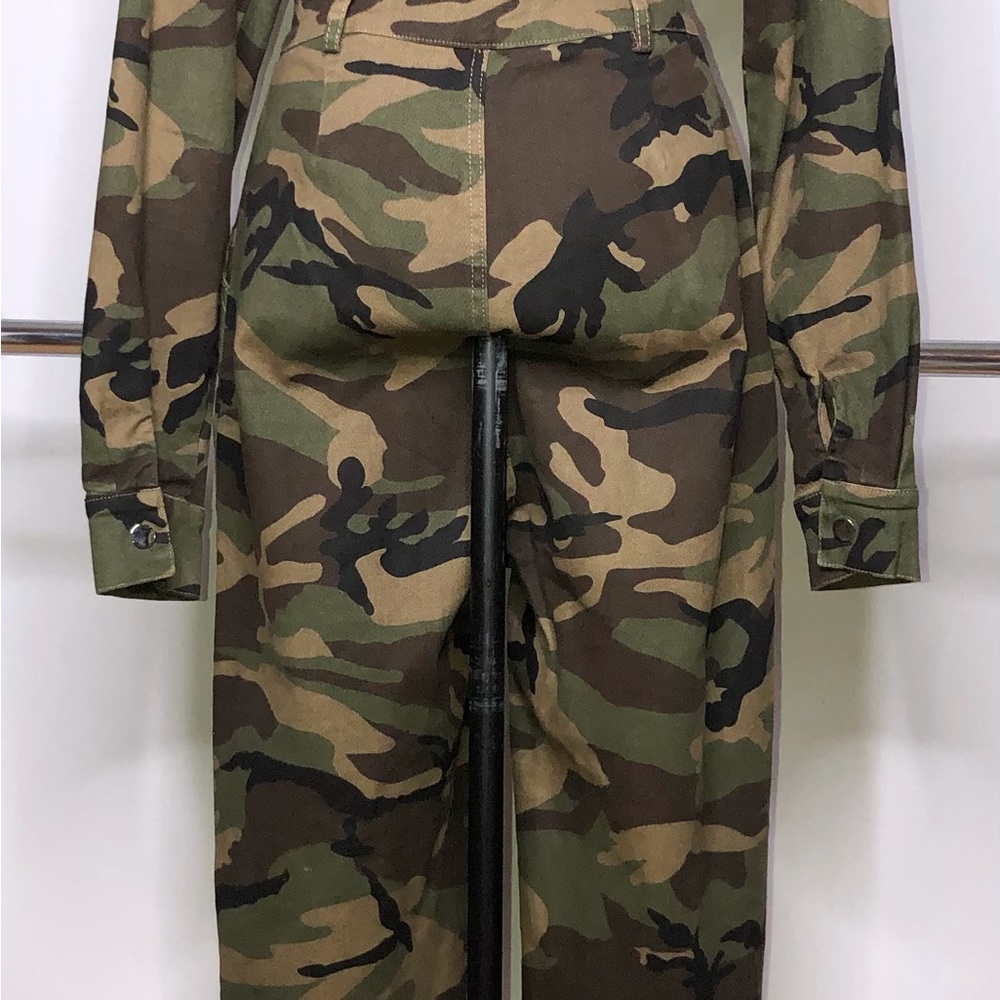 Fashionnova Camouflage Long Sleeve Medium Jumpsuit